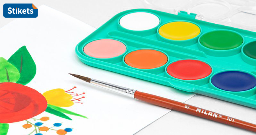 Boîte élégante aquarelle 12 pastilles avec pinceaux – MAJED OUALI
